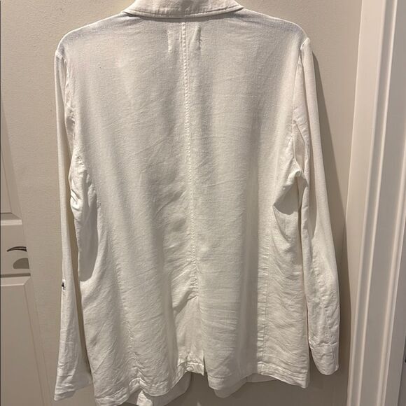 Caslon White Linen blend Open Front Blazer size medium - Picture 5 of 10